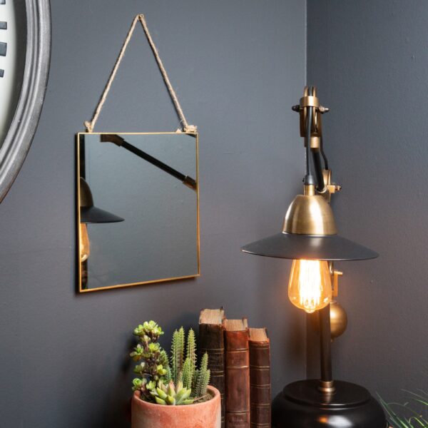 Gold Edged Square Hanging Wall Mirror