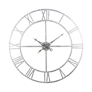 Large Silver Foil Skeleton Wall Clock