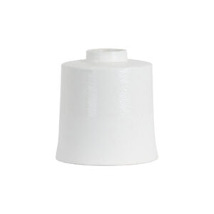 White With Grey Detail Large Cylindrical Ceramic Vase