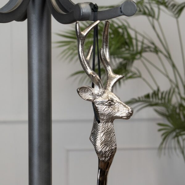 Silver Nickel Stag Head Detail Shoe Horn