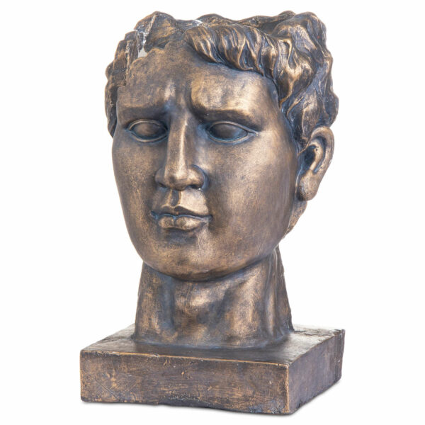 Antique Bronze Roman Head Planter Indoor Outdoor