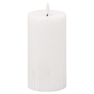 Luxe Collection Natural Glow 3x6 Textured Ribbed LED Candle