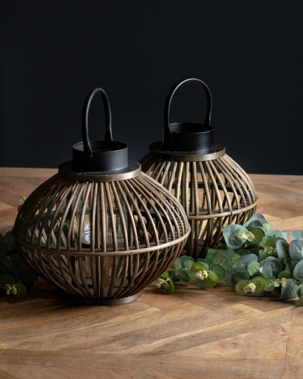 Brown Bamboo Style Large Lantern