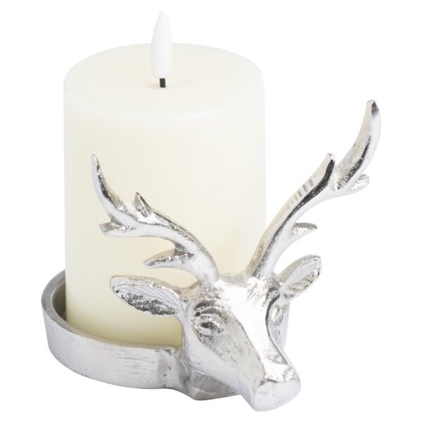 Farrah Collection Silver Stag Candle Holder