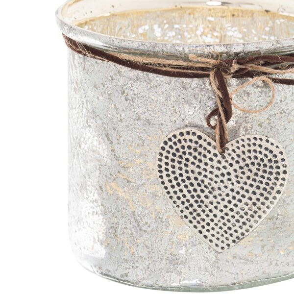 Murcury Hammered Heart Medium Candle Holder - Image 2