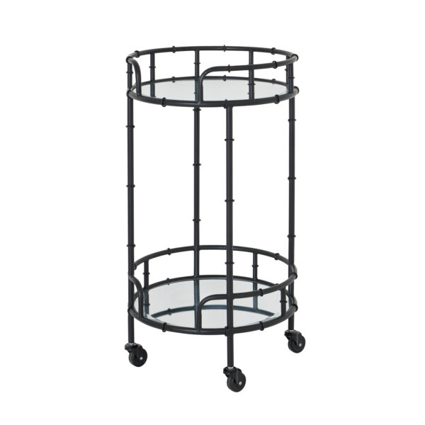 Black Round Drinks Trolley