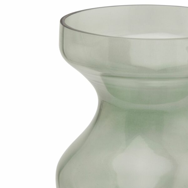 Smoked Sage Glass Fluted Vase