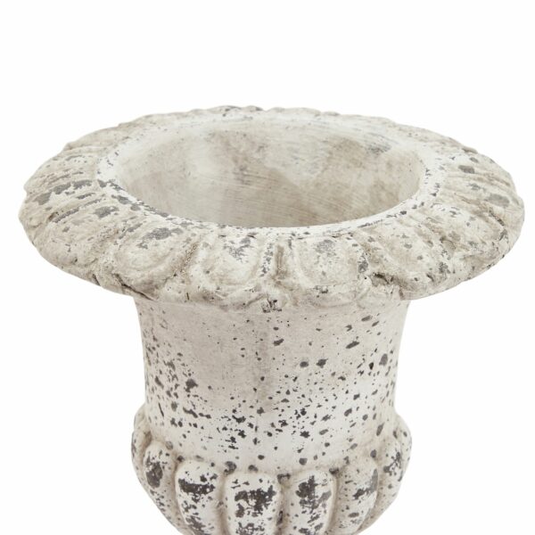 Fluted Stone Ceramic Urn