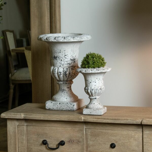 Large Fluted Stone Ceramic Urn