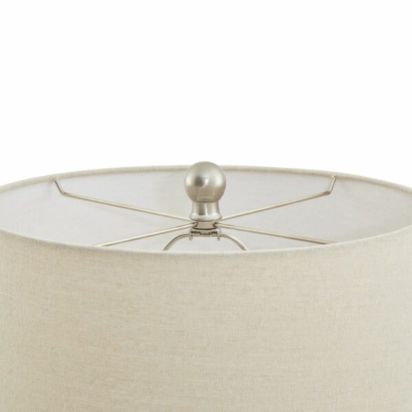 Lattice Ceramic Table Lamp With Linen Shade