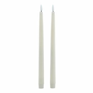 Luxe Collection S/2 Taupe LED Wax Dinner Candles