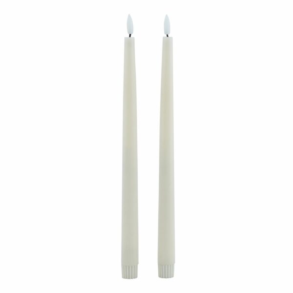 Luxe Collection S/2 Taupe LED Wax Dinner Candles