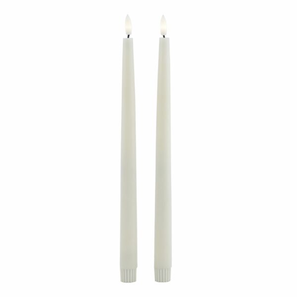 Luxe Collection S/2 Taupe LED Wax Dinner Candles