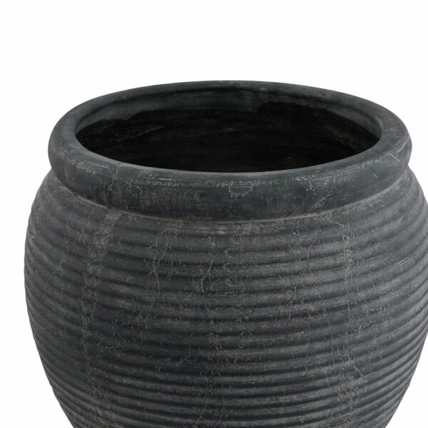 Amalfi Grey Rimmed Large Plant Pot