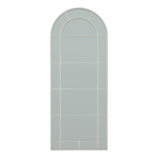 White Large Arched Window Mirror