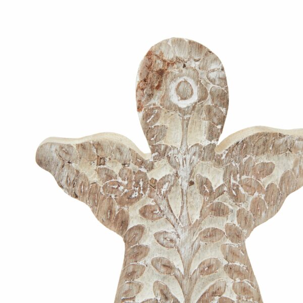 White Wash Collection Patterned Large Angel Decoration - Image 3