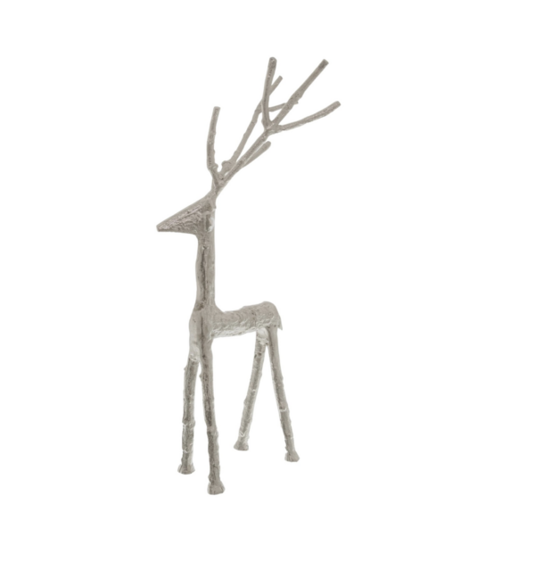 Small Silver Standing Stag Ornament