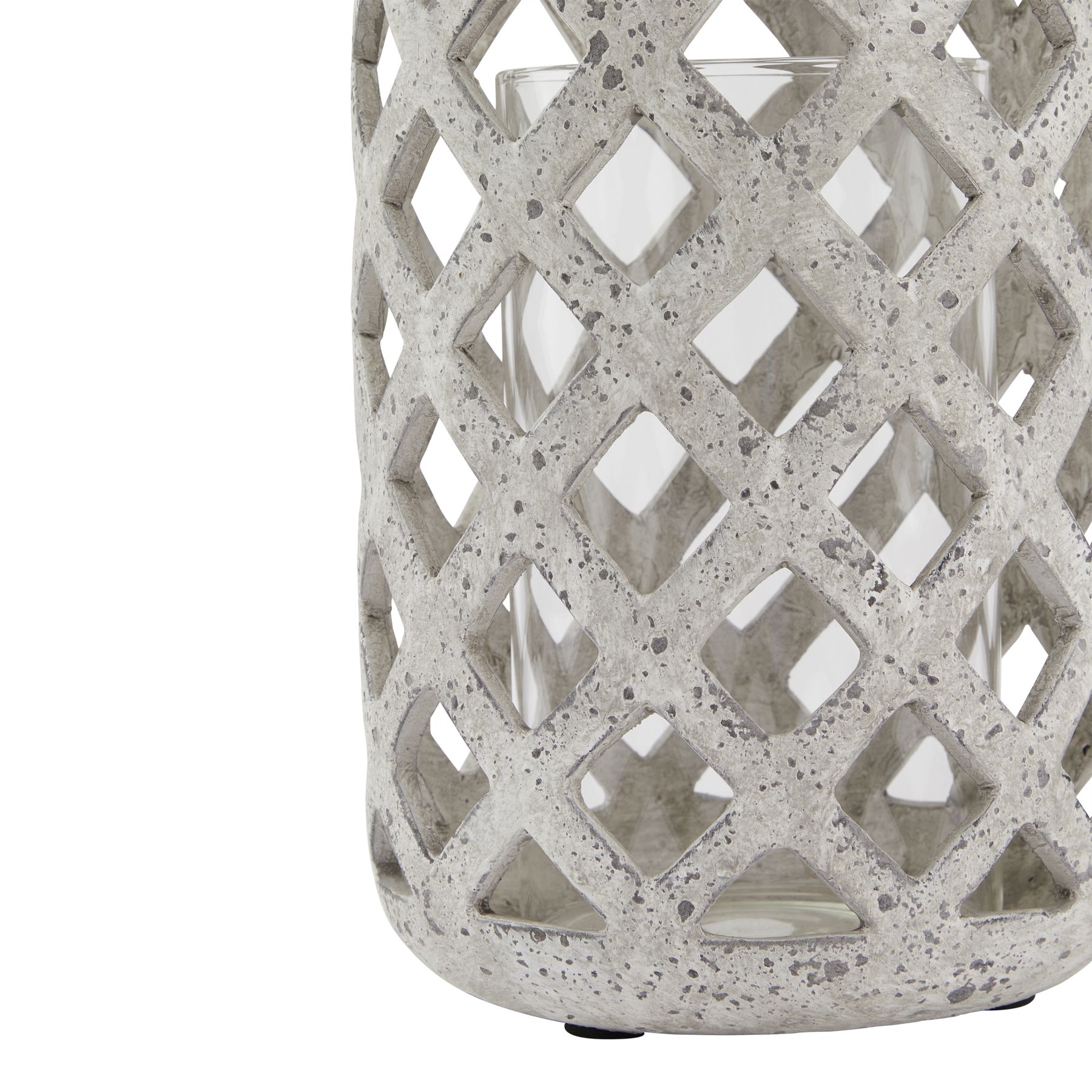 Grey Stone Effect Hurricane Lantern - Image 3