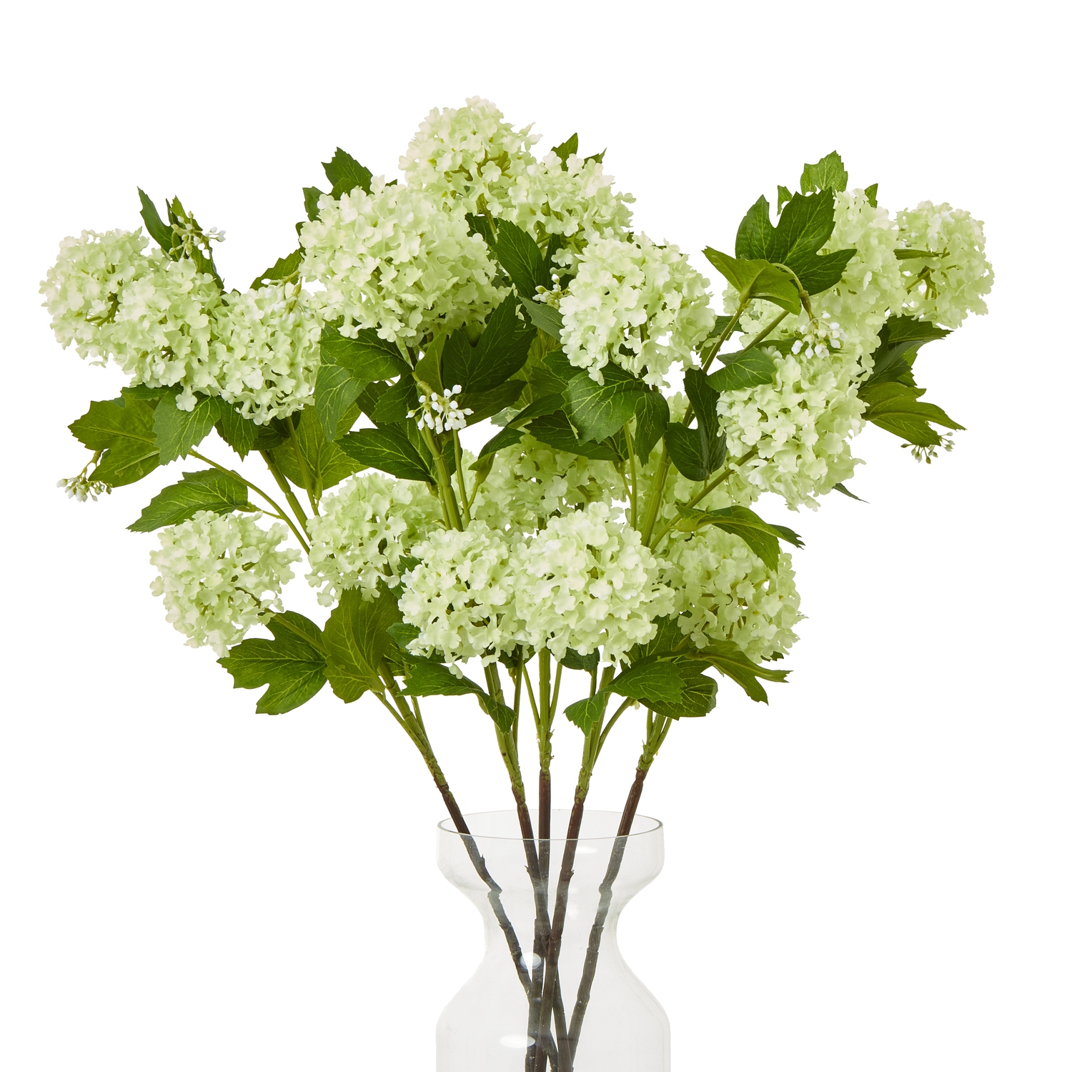 Faux Green Snowball Viburnum Spray - Image 4