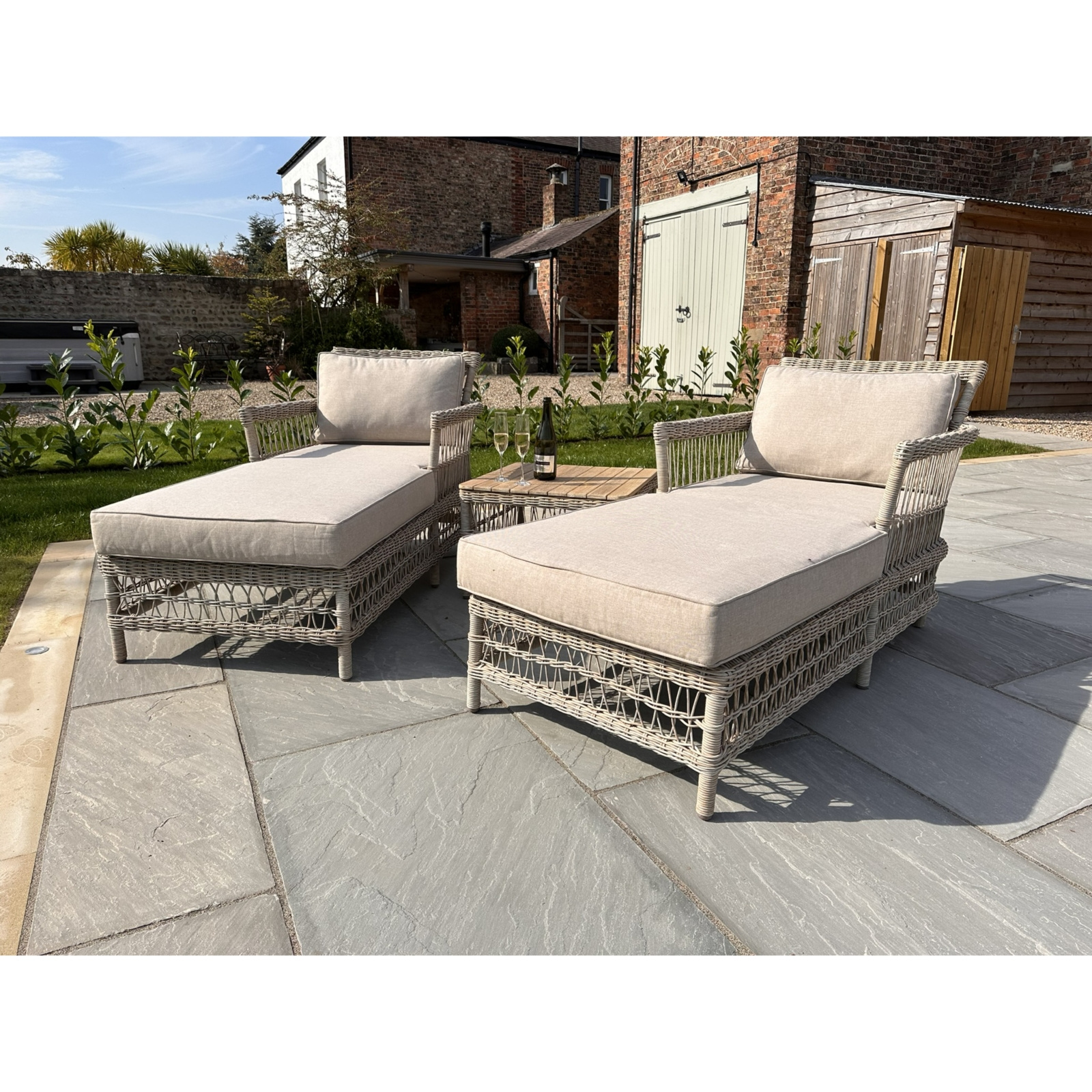 Provence Collection Outdoor Sun Lounger Set - Image 2