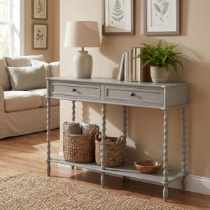 The Camden Collection Large Two Drawer Console Table