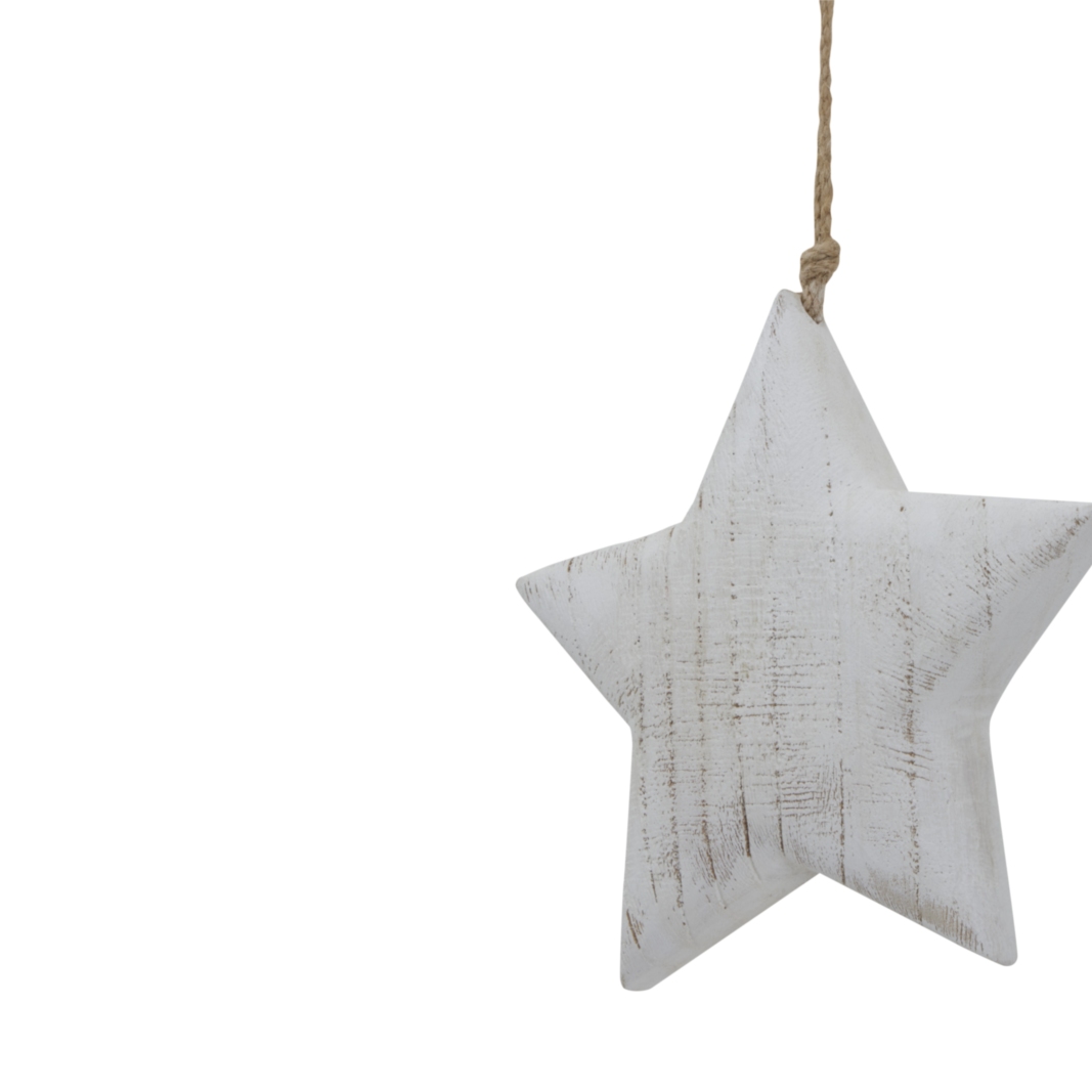 Large Whitewashed Rustic Hanging Star - Image 3