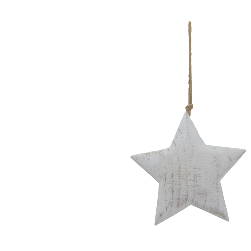 Large Whitewashed Rustic Hanging Star - Image 2