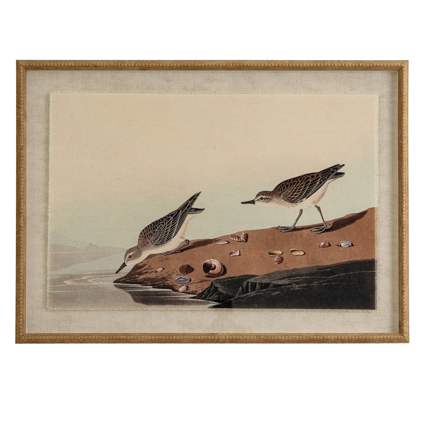 Flora & Fauna Collection Stints On Linen In Beaded Frame