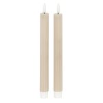 Luxe Collection Natural Glow Taupe Ribbed Taper Candles