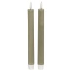 Luxe Collection Natural Glow Sage Ribbed Taper Candles