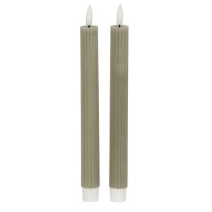 Luxe Collection Natural Glow Sage Ribbed Taper Candles