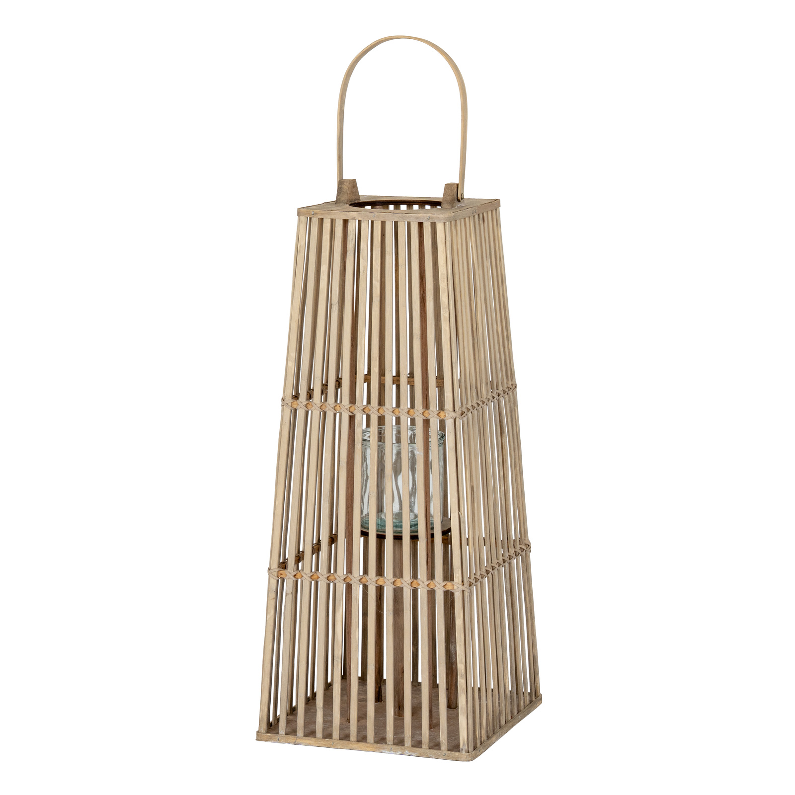 Medium Silo Wicker Lantern With Glass Holder - Image 2
