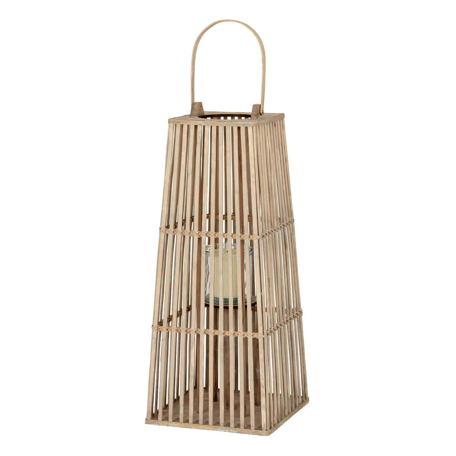 Medium Silo Wicker Lantern With Glass Holder - Image 3
