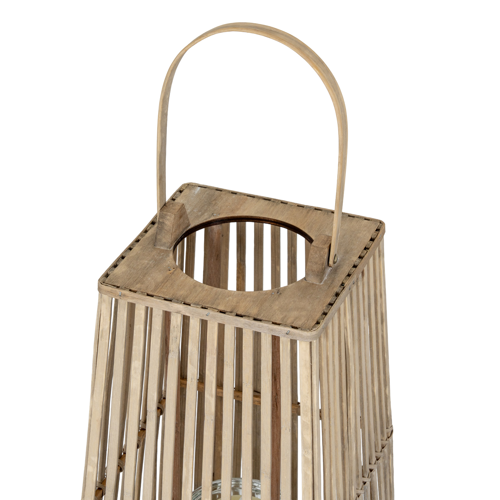 Medium Silo Wicker Lantern With Glass Holder - Image 4