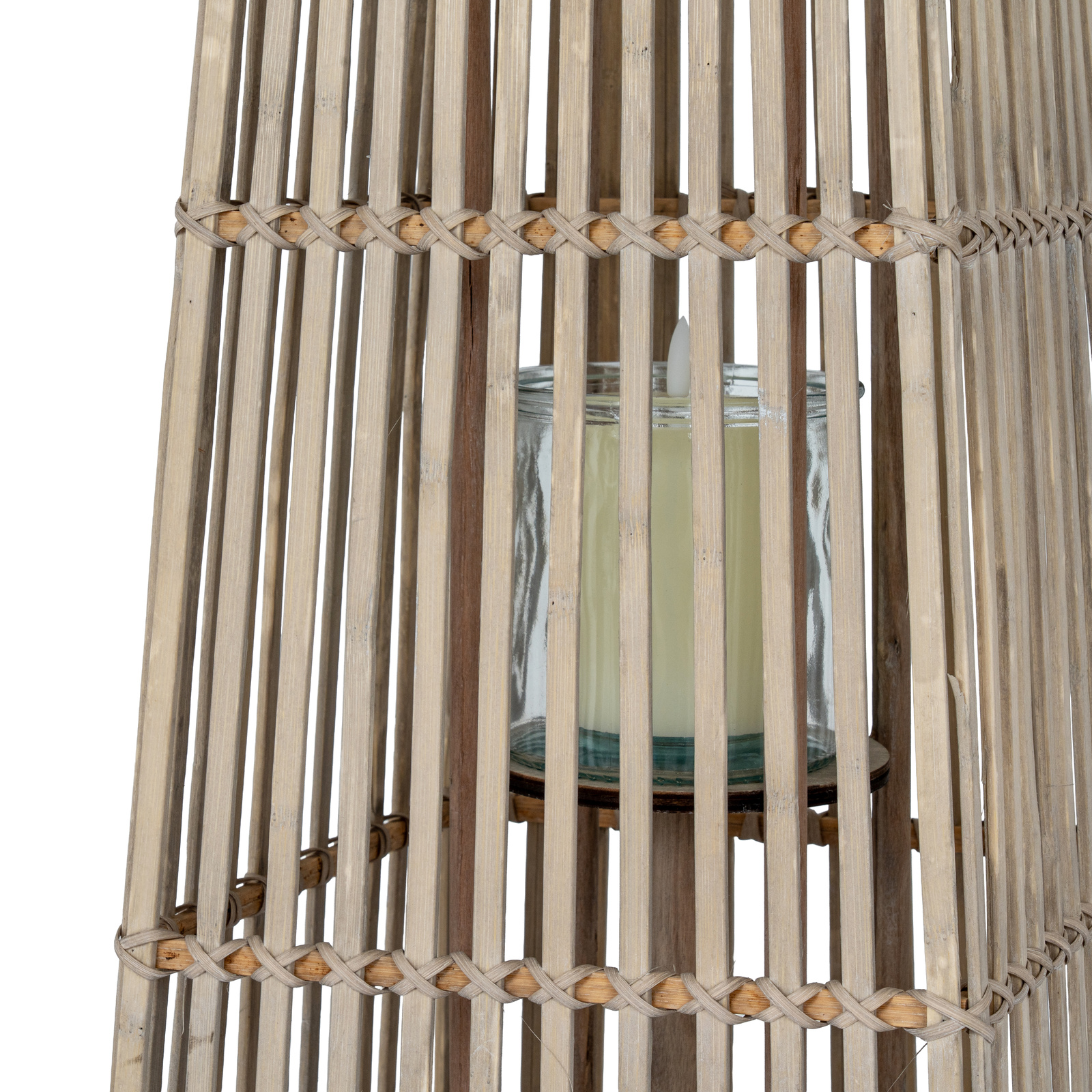 Medium Silo Wicker Lantern With Glass Holder - Image 5