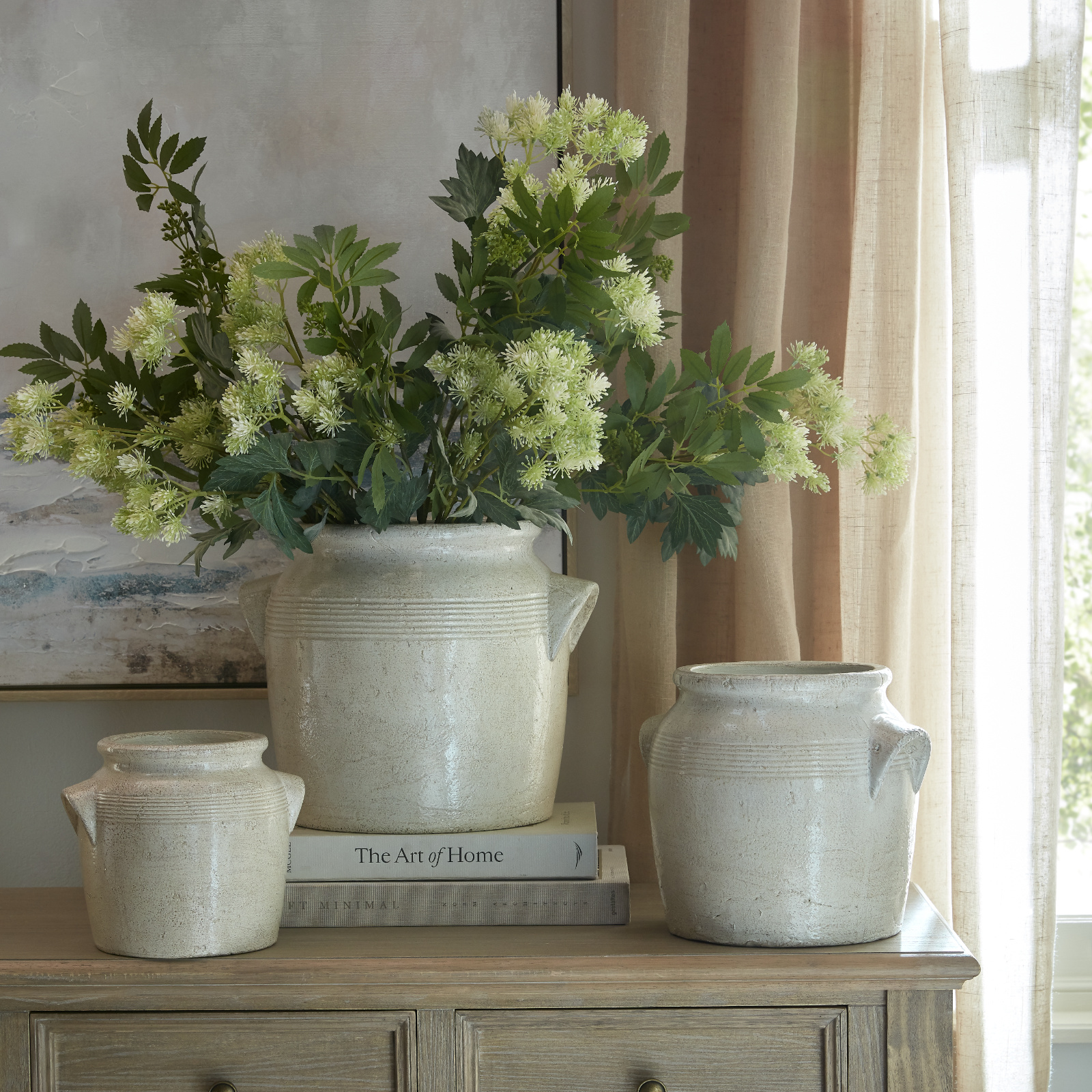 Tarn Collection Large Decorative Pot With Handles