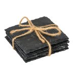 Set of Four Square Slate Coasters