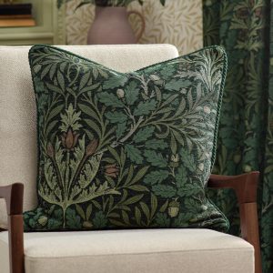 Morris & Co Acorn Cushion – Thyme/Forest, 55 x 55cm