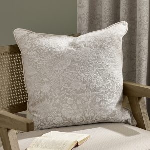 Morris & Co Strawberry Thief Cushion – Linen, 55 x 55cm